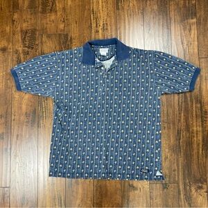Arizona VTG Y2K Geometric All Over Print Polo Shirt 90s 00s Men’s Size Medium.